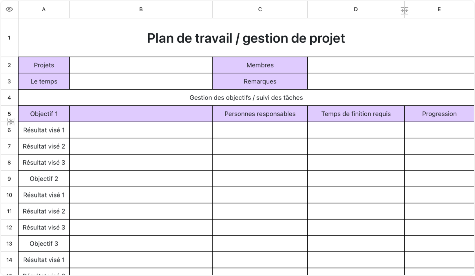 Plan de travail et gestion de projet